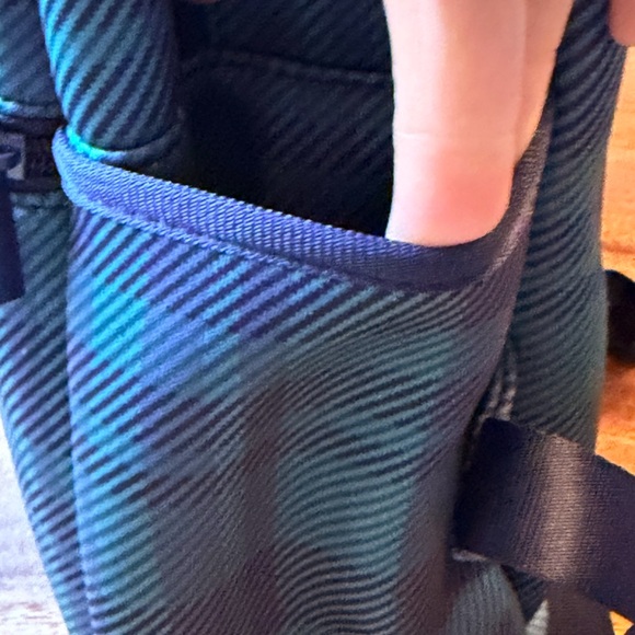 Plaid Tote Bag in Blue and Green - Picture 4 of 6